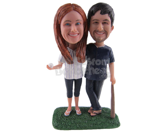 Custom Bobblehead Baseball Fan Couple Ready To Have A Ball - Wedding & Couples Sports Couples Personalized Bobblehead & Cake Topper Custom Bobblehead Baseball Fan Couple Ready To Have A Ball - Wedding & Couples Sports Couples Personalized Bobblehead & Cake Topper